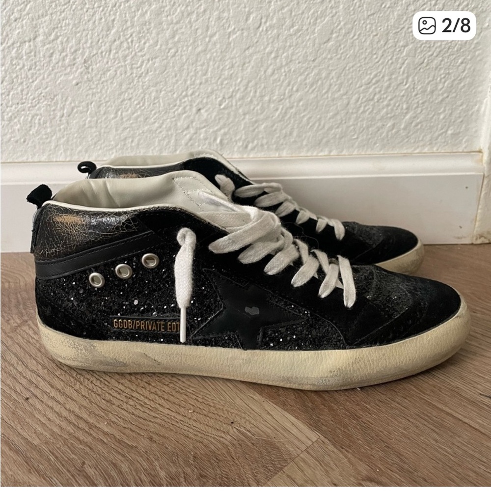 Golden Goose Midstar Sneakers - Black and Cream - Picture 7 of 8